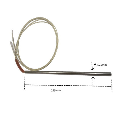 Z8106524530050   Riscaldatore a cartuccia D  6,25  mm x Lungh 245 mm  300W  50V   LC  1000 mm