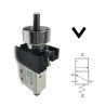 ECP1300  Selettore a leva corta  Nero 2 posizioni fisse  IP65 pneumatico 3/2vie NC Monostabile con attacchi  tubo D 4