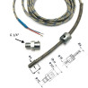 TBA1JDUSI8CA30  Termocoppie  J  Attacco a baionetta calotta Femmina 1/4  con puntale d 8mm x 15 mm con cavo TTS Lc 3 mtl
