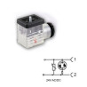 M2TS2VL1   Connettore elettrovalvola TG 22   PG9  terminali a vite  LED presenza tensione e circuito VDR protezione  24 Vac dc