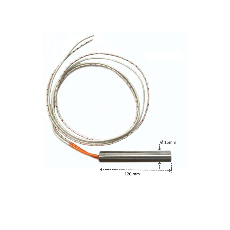 16120  Riscaldatore a cartuccia D 16mm  H 120mm  55V 450W LC 1000mm