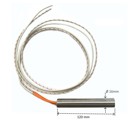 16120  Riscaldatore a cartuccia D 16mm  H 120mm  55V 450W LC 1000mm