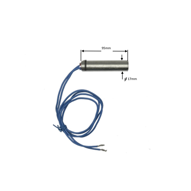 Riscaldatore a cartuccia   D 17 mm  H  95mm 140V 200W  LC 1000 in silicone