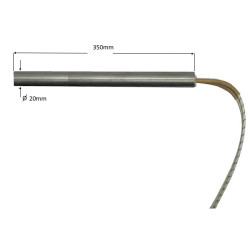 Riscaldatore  a cartuccia D 20 mm H 350 mm  230V  1200W   LC 1000 ASI