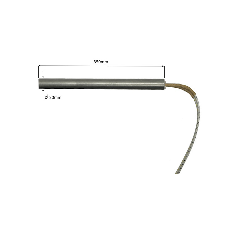 Riscaldatore  a cartuccia D 20 mm H 350 mm  230V  1200W   LC 1000 ASI