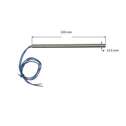 Riscaldatore a cartuccia  D 12,5 mm  H 320 mm  110V 300W cavi silicone LC 1000 mm