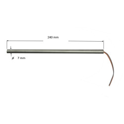 70240  Riscaldatore a cartuccia D 7 mm  H 240 mm  115V  250W LC 1000 mm
