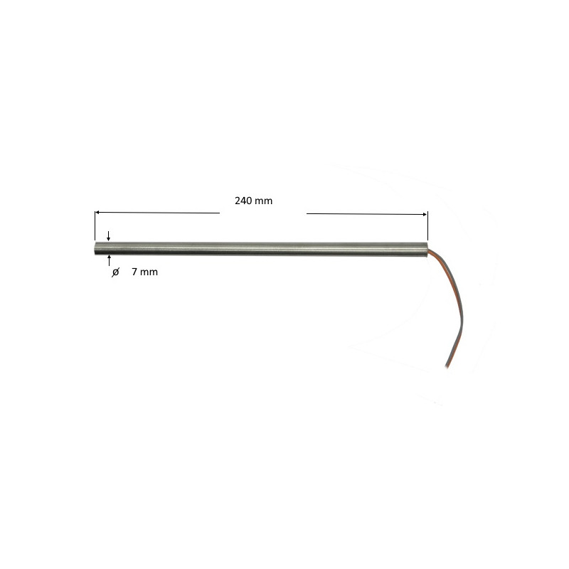 70240  Riscaldatore a cartuccia D 7 mm  H 240 mm  115V  250W LC 1000 mm