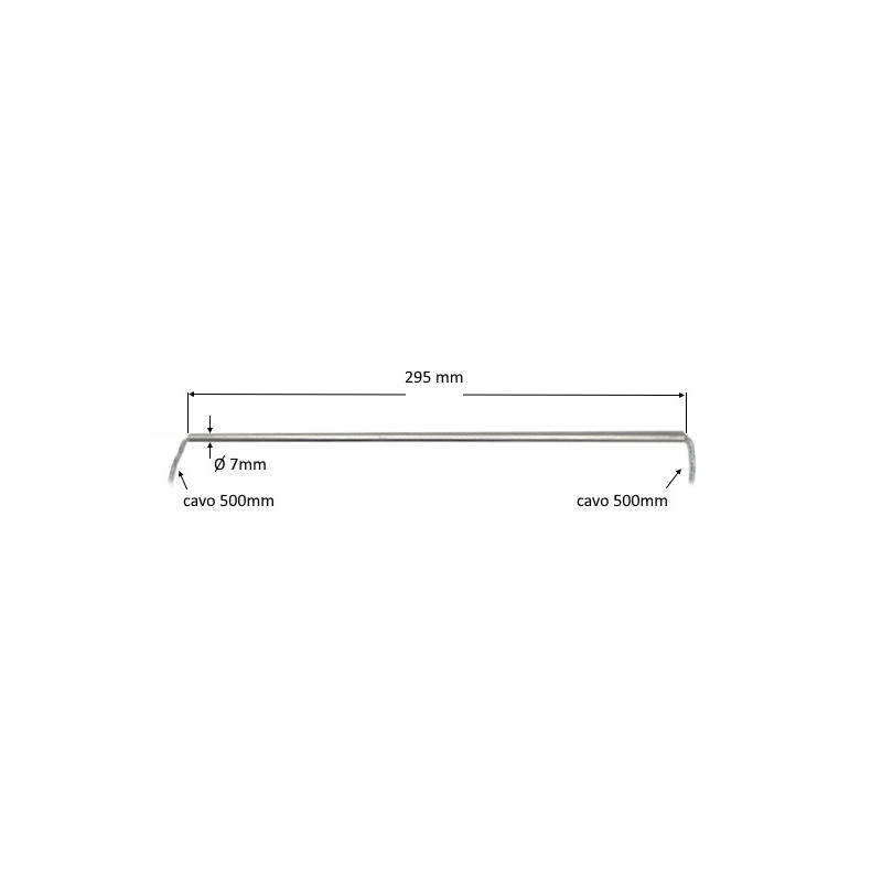 70295 Riscaldatore a cartuccia  D 7 mm H 295 mm  55V   250W  LC  500 mm entrambi i lati