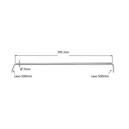 70295 Riscaldatore a cartuccia  D 7 mm H 295 mm  55V   250W  LC  500 mm entrambi i lati