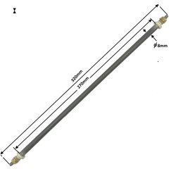 80270 Riscaldatore corazzato lineare D 8 mm  H 270 mm 15V 300W + Perni M5
