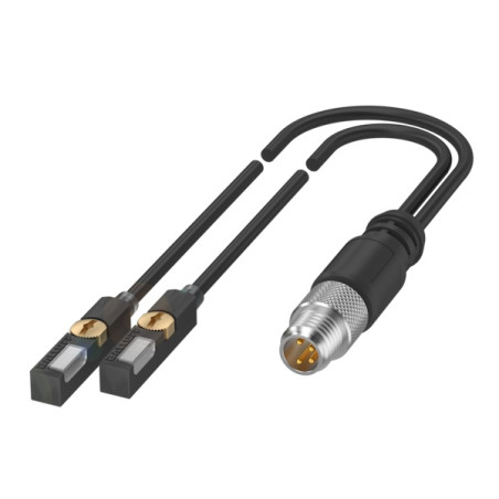 BMF00CA  Doppio Sensore per cilindri con scanalatura a T PNP NO  10 30 VDC  Connettore M8  4 poli Cavo PUR  0.3 m