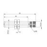 BES060U  Sensore induttivo M12 schermato  Alim 10 30 VDC NO PNP  Sn  4mm  Corpo 65mm Ottone nichelato conn  M12 3P.