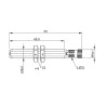 BES060T Sensore induttivo M8 schermato  Alim 10 30 VDC NO PNP  Sn  2mm  Corpo 65mm Ottone nichelato conn  M8 3P.