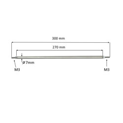 70270  Riscaldatore corazzato lineare D 7 mm  H 270 mm  55V 200W  Perni M3