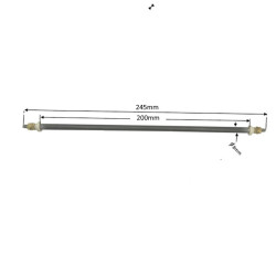 80200  Riscaldatore  corazzato lineare D 8 mm  H 200 mm 30V 300W   Perni maggiorati M5
