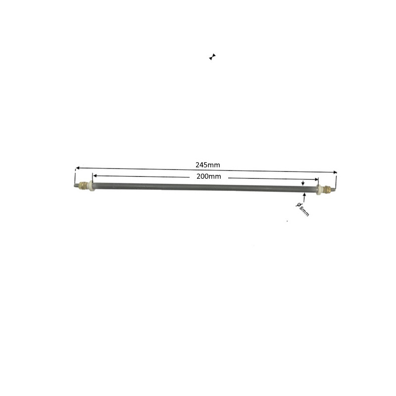 80200  Riscaldatore  corazzato lineare D 8 mm  H 200 mm 30V 300W   Perni maggiorati M5