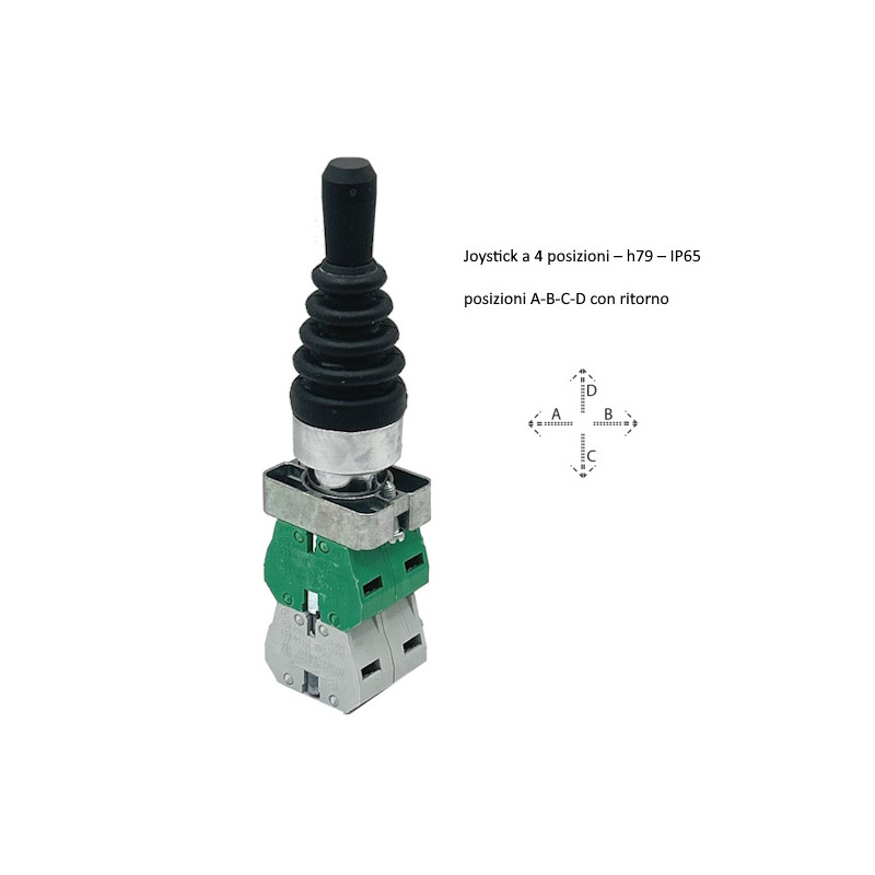 ECX1520  Joystick 4 posiz  A B C D con ritorno serie metallo H 79 mm