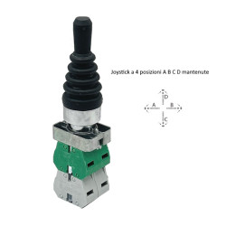 ECX1524  Joystick 4 posiz  A B C D mantenute  serie metallo H 79 mm