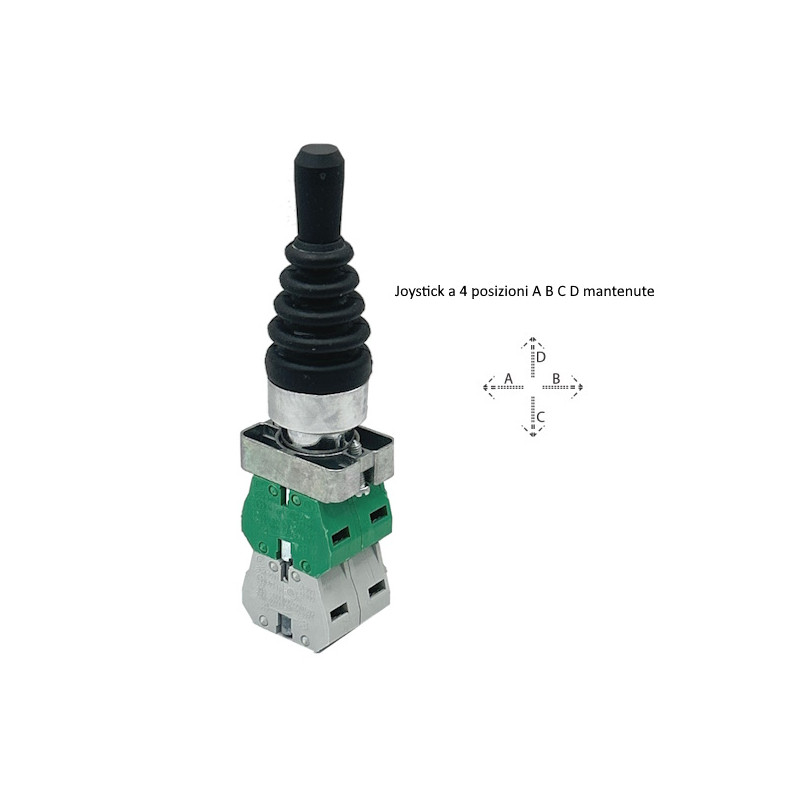 ECX1524  Joystick 4 posiz  A B C D mantenute  serie metallo H 79 mm