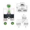 Ripartitore  M8 a T con codifica A  4 pin  femina femina maschio