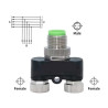 Ripartitore  M12 a T con codifica A  5 pin  femina femina maschio