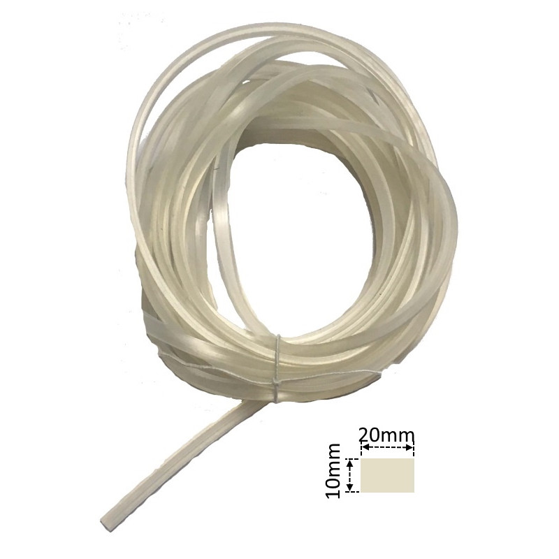 SIL01020TR  Profilo guarnizione in gomma silicone platinico FDA 60 SH  Dim 10X20mm