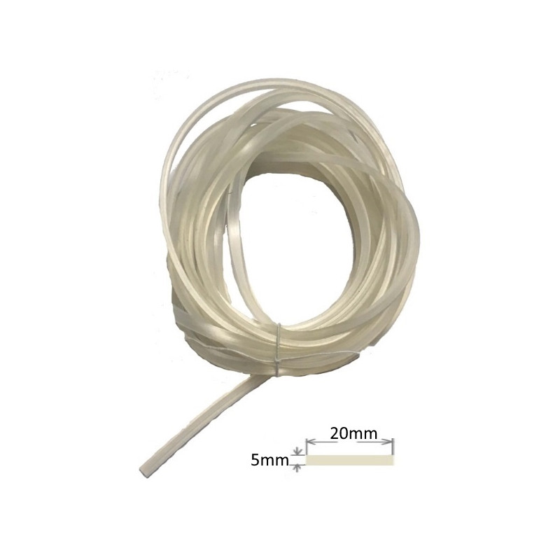 SIL05020TR  Profilo guarnizione in gomma silicone platinico FDA 60 SH  Dim 5X20mm