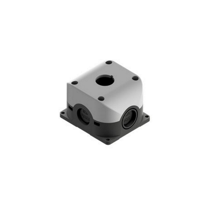 SB114  Pulsantiera in policarbonato 1 foro grigio nero  fondo piatto