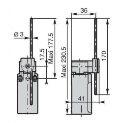 AP1T71Z11  Finecorsa Asta regolabile in acciaio inox 3 mm corpo tecnopolimero IP65  PG13,5