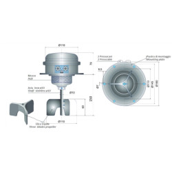 SE-150/230-21/2   Controllo di livello ad elica tipo SE150 a paletta corpo metallico 230Vac