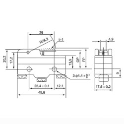 CM-1702   Micro interruttore switch serie CM  in plastica  leva in acciaio inox  1NO NC  15A 250V  IP20