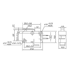 CMV-102-D  Micro interruttore switch leva  inox   NO NC  10A 250V