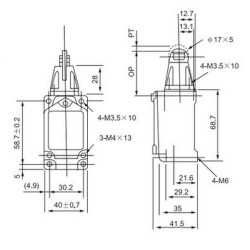 CWLD1  Finecorsa metallico con pistoncino con rotella in acciaio NO  NC 10A 250V  IP66 M20