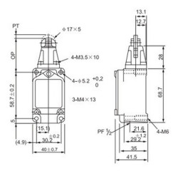 CWLD2   Finecorsa metallico con pistoncino a rotella in acciaio NO   NC 10A 250V  IP66 M20
