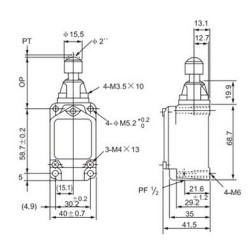 CWLD3   Finecorsa metallico pistoncino con sfera  in acciaio NO   NC 10A 250V  IP66 M20