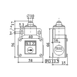1401   Finecorsa in metallo pistone corto Contatto 1NO 1NC   PG13,5 IP65