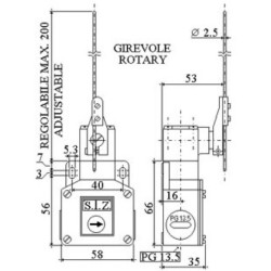 1412  Finecorsa in metallo asta regolabile Contatto 1NO 1NC   PG13,5  IP65