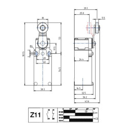 AM1F43Z11   Finecorsa in alluminio  leva con rotella in acciaio  PG13,5  
IP66