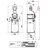 AM1F46Z11  Finecorsa in alluminio  Leva angolare con rotella in acciaio Contatti a scatto  1NO  1NC  doppio isolamento e apertur