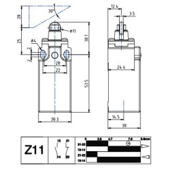 AP1T13Z11  Finecorsa  Pistoncino con rotella in nylon corpo tecnopolimero IP65   PG13,5