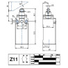 AP1T13Z11  Finecorsa  Pistoncino con rotella in nylon corpo tecnopolimero IP65   PG13,5