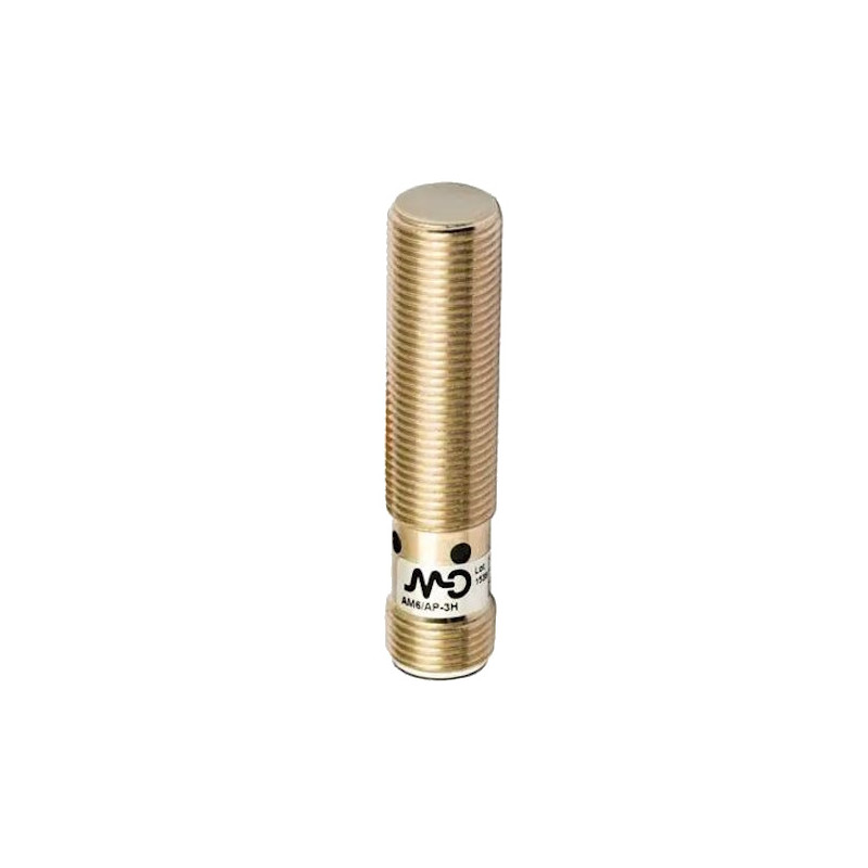 AM6/CP-3H Sensore induttivo M12 schermato alim 10 30Vdc NC PNP Sn4mm corpo corto in ottone nichelato Conn. M12
