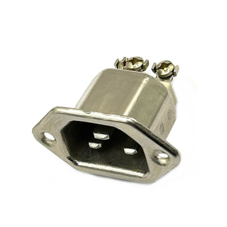 ZD1560   Presa di connessione  maschio da pannello elettrica Inox  per alta temperatura 300°C  Vmax 500V 16A