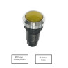 HD22M301YY024  Indicatore con riflettente cromato  Led Giallo 24 Vac dc  Foro 22mm   testa sferica 30mm