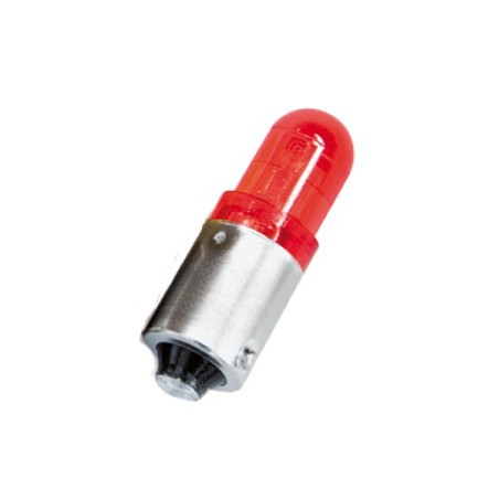 LD BA9S R28 AC/DC   Lampada Led BA9S  luce rosso 28 Vac dc