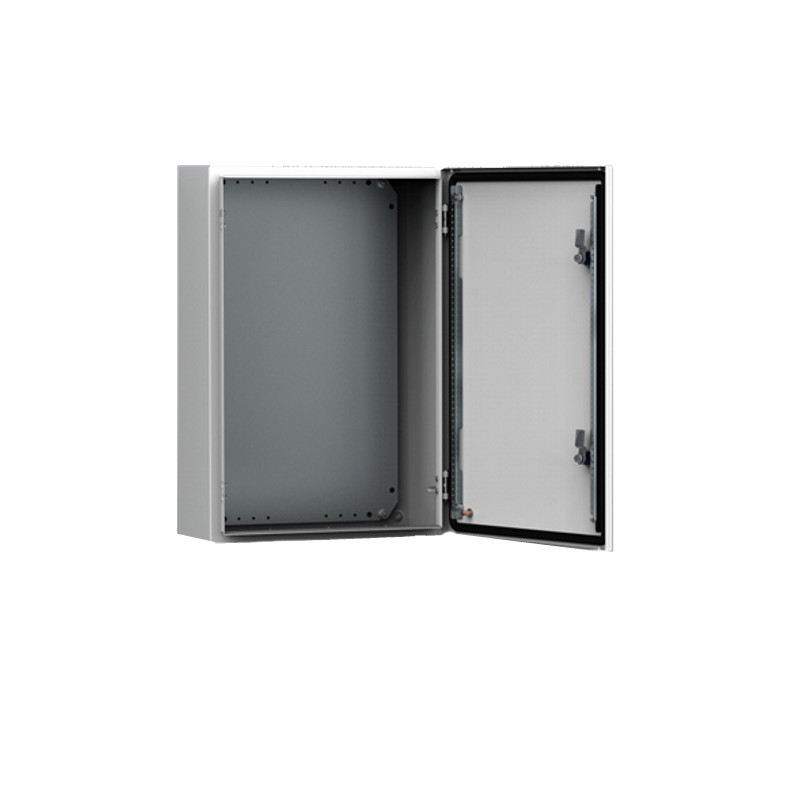 MAS0504021R5  Cassa in lamiera d'acciaio  500x400x210mm  Con piastra di montaggio  IP 66