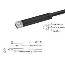 KT-51P-M8   Sensore magnetico resistivo  5 30Vdc  PNP  NO  Conn. M8.