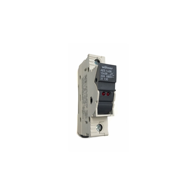 WH-31130  Portafusibile cilidrici 10x38 1 Polo con Led 110V   690V 50 60 Hz
