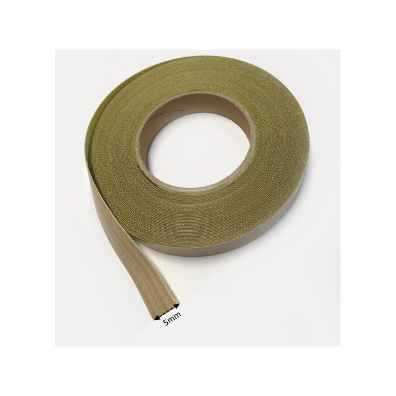 PTFE6441005   Tessuto Glass PTFE   spess  0,225   adesivo siliconico 0,045mm  spess  tot  0,27mm  H 5mm X 15mtl